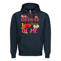 Navy my teacher survived 100 days of me Zipper Hoodie - MaliasSmallBusiness
