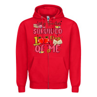 Red my teacher survived 100 days of me Zipper Hoodie - MaliasSmallBusiness