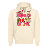 Sandshell my teacher survived 100 days of me Zipper Hoodie - MaliasSmallBusiness