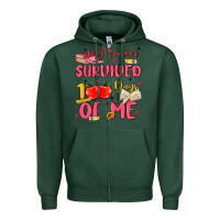 Sports Green my teacher survived 100 days of me Zipper Hoodie - MaliasSmallBusiness