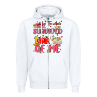 White my teacher survived 100 days of me Zipper Hoodie - MaliasSmallBusiness