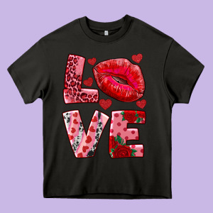 Love Kiss Heavy Core Tee Designed By Ranaportraitstore