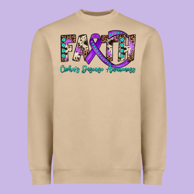 Faith Crohn's Disease Awareness Heavyweight Sweatshirt Designed By Jahusdesignshop