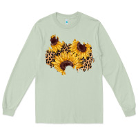 Matcha sunflower leopard patch Long Sleeve Tee - AdoDesignShop