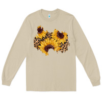 Mushroom sunflower leopard patch Long Sleeve Tee - AdoDesignShop
