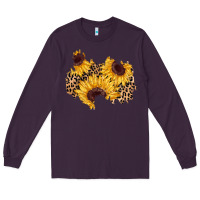 Plum sunflower leopard patch Long Sleeve Tee - AdoDesignShop