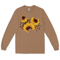 Toasted Coconut sunflower leopard patch Long Sleeve Tee - AdoDesignShop
