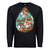 Black american football and western roses teardrop Premium Sweatshirt - BundleAndBundleShop
