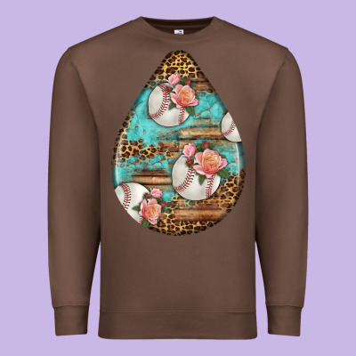American Football And Western Roses Teardrop Premium Sweatshirt Designed By Bundleandbundleshop