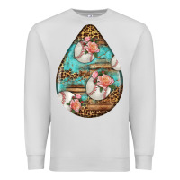 Dove Grey american football and western roses teardrop Premium Sweatshirt - BundleAndBundleShop