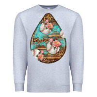 Heather Grey american football and western roses teardrop Premium Sweatshirt - BundleAndBundleShop