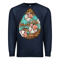 Navy american football and western roses teardrop Premium Sweatshirt - BundleAndBundleShop