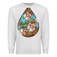 Oatmeal Heather american football and western roses teardrop Premium Sweatshirt - BundleAndBundleShop