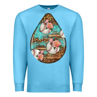 Ocean Blue american football and western roses teardrop Premium Sweatshirt - BundleAndBundleShop