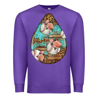 Purple american football and western roses teardrop Premium Sweatshirt - BundleAndBundleShop