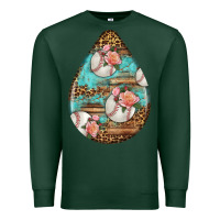 Sports Green american football and western roses teardrop Premium Sweatshirt - BundleAndBundleShop