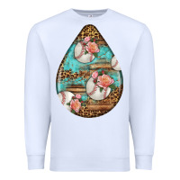 White american football and western roses teardrop Premium Sweatshirt - BundleAndBundleShop