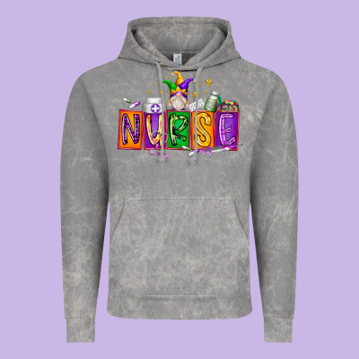 Nurse Mardi Gras Vintage Hoodie Designed By Racoondesign
