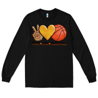 Black peace love basketball Long Sleeve Tee - AdoDesignShop