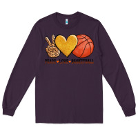 Plum peace love basketball Long Sleeve Tee - AdoDesignShop