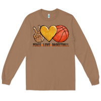 Toasted Coconut peace love basketball Long Sleeve Tee - AdoDesignShop