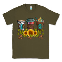 Army Green coffee group and sunflowers Classic Tee - Artiststas