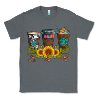 Charcoal Heather coffee group and sunflowers Classic Tee - Artiststas