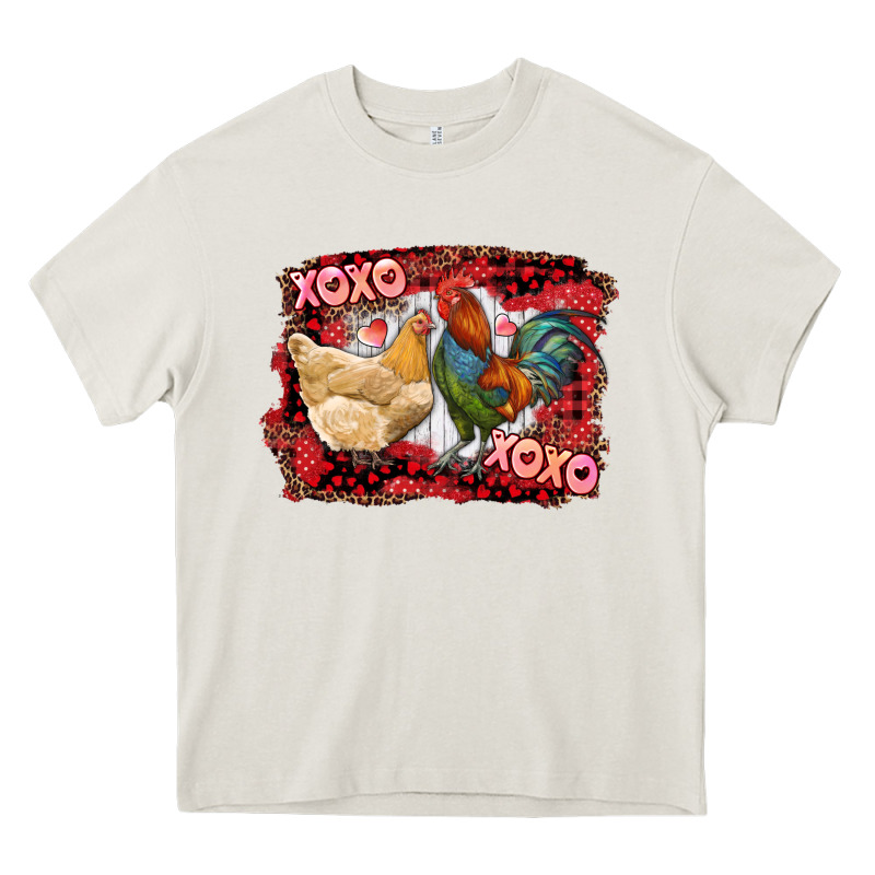 Xoxo Rooster And Chicken Heavy Core Tee by RanaPortraitStore | Teevron