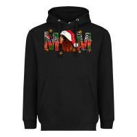 Black Western Mom With Woman In Santa Hat Heavyweight Hoodie - BundleAndBundleShop