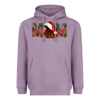 Lavender Western Mom With Woman In Santa Hat Heavyweight Hoodie - BundleAndBundleShop