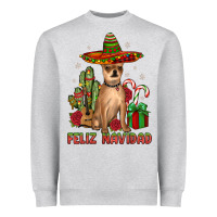 Heather Grey Chihuahua feliz navidad Heavyweight Sweatshirt - JahusDesignShop