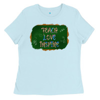 Baby Blue teach love inspire chalkboard Ladies Tee - AdoDesignShop