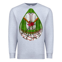 Heather Grey baseball and western roses teardrop  2 Premium Sweatshirt - BundleAndBundleShop