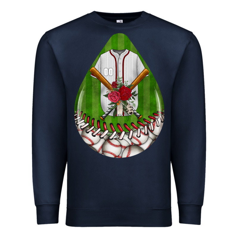 Baseball And Western Roses Teardrop  2 Premium Sweatshirt by BundleAndBundleShop | Teevron