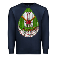 Navy baseball and western roses teardrop  2 Premium Sweatshirt - BundleAndBundleShop