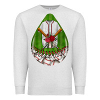 Oatmeal Heather baseball and western roses teardrop  2 Premium Sweatshirt - BundleAndBundleShop