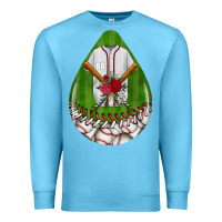 Ocean Blue baseball and western roses teardrop  2 Premium Sweatshirt - BundleAndBundleShop