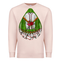 Pale Pink baseball and western roses teardrop  2 Premium Sweatshirt - BundleAndBundleShop