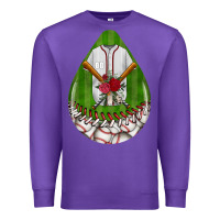Purple baseball and western roses teardrop  2 Premium Sweatshirt - BundleAndBundleShop