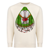 Sandshell baseball and western roses teardrop  2 Premium Sweatshirt - BundleAndBundleShop