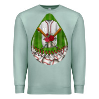Seafoam baseball and western roses teardrop  2 Premium Sweatshirt - BundleAndBundleShop