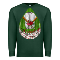 Sports Green baseball and western roses teardrop  2 Premium Sweatshirt - BundleAndBundleShop