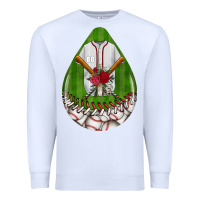 White baseball and western roses teardrop  2 Premium Sweatshirt - BundleAndBundleShop
