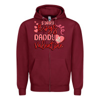 Burgundy sorry boys daddy is my valentine Zipper Hoodie - MaliasSmallBusiness