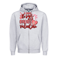 Heather Grey sorry boys daddy is my valentine Zipper Hoodie - MaliasSmallBusiness