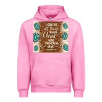 Fuchsia Pink i can do all things through christ who strengthens Urban Hoodie - TumblerDesignByShophia
