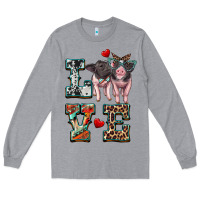 Heather Grey love baby pigs Long Sleeve Tee - Artiststas