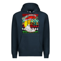 Navy Christmas Brushstrokes Moon Premium Hoodie - Bettercallsaul