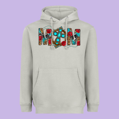 Western Mom With Cross Heavyweight Hoodie Designed By Bundleandbundleshop
