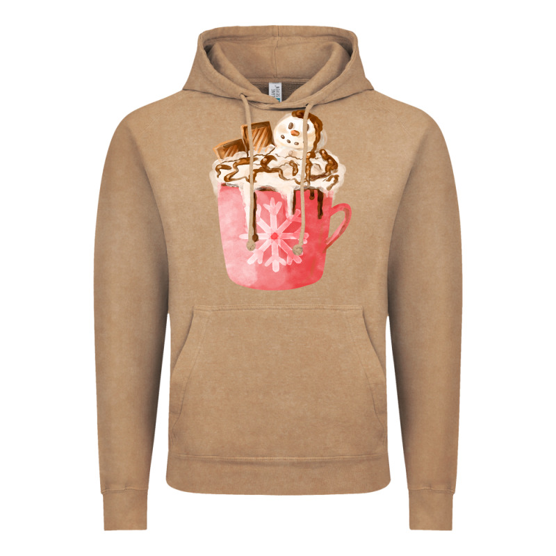 Hotcocoa With Snowman  Fa Element Vintage Hoodie by FaDigitalArtStudio | Teevron
